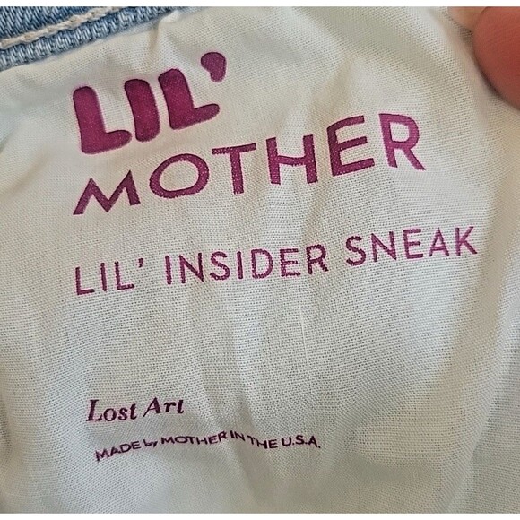 Mother Lil Insider Sneak Size 27 Lost Art Blue Jeans Stretchy Boot Cut - Picture 7 of 14
